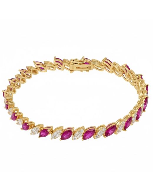 Latelita London Metallic Viscountess Tennis Bracelet Ruby
