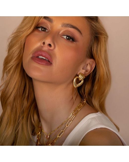 SHYMI Metallic Textured Heart Drop Gold-Filled Earrings