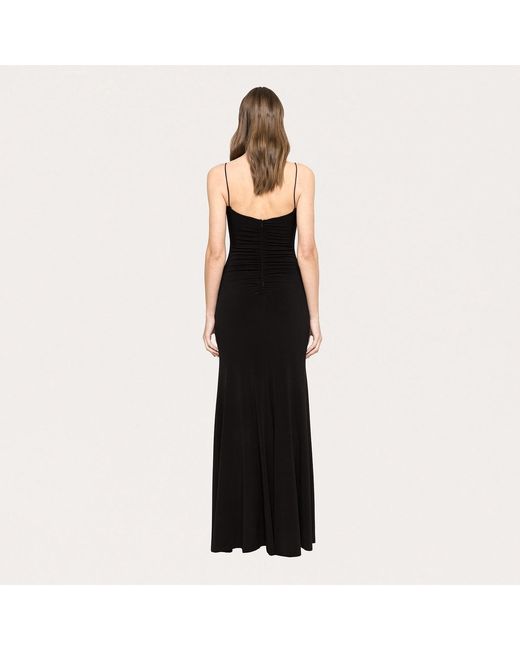 Nissa Black Bow-Detail Jersey Maxi Dress