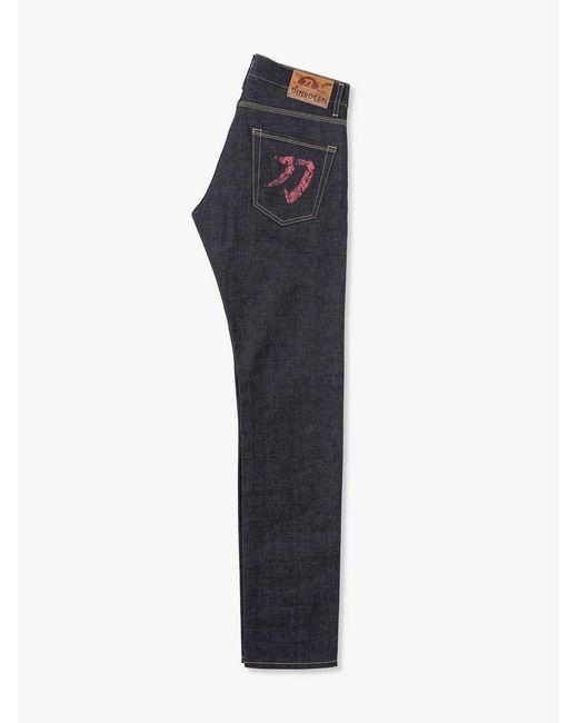 Din & Deen Blue Slim Fit Selvedge Denim Jeans Katana Collection for men