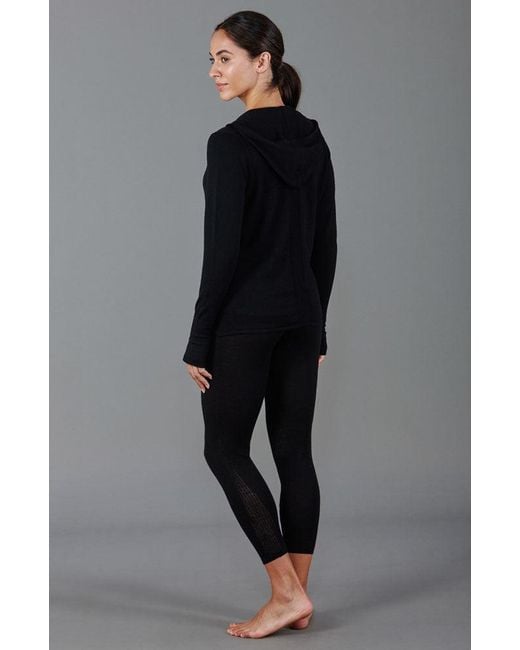 Paul James Knitwear Blue Heavyweight Merino Activewear Hooded Eirene Jumper