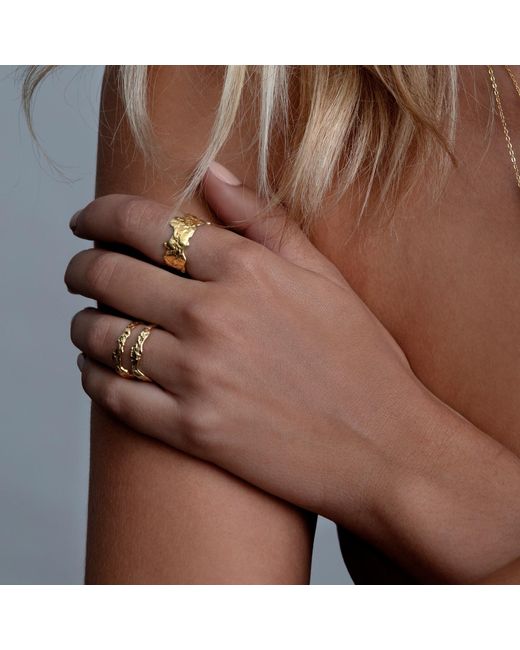 Aaria London Metallic Lava Ring