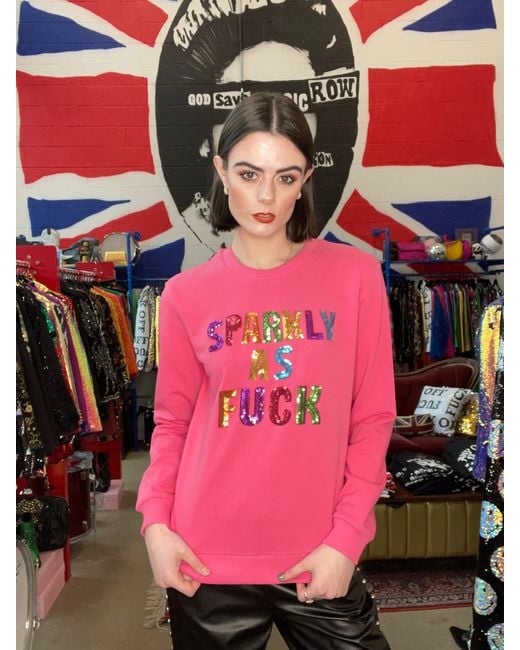 Any Old Iron Pink Sparkly As Fuck Sweatshirt