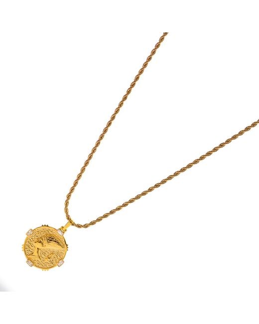 Ebru Jewelry Metallic Queen Nefertiti Medallion Necklace