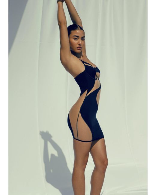 GOD SAVES QUEENS Black Carmen Dress Nude