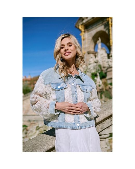 Saachi Blue Denim Lace Jacket