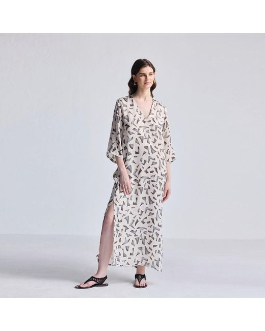 REISTOR White Maxi Dress With Side Slits