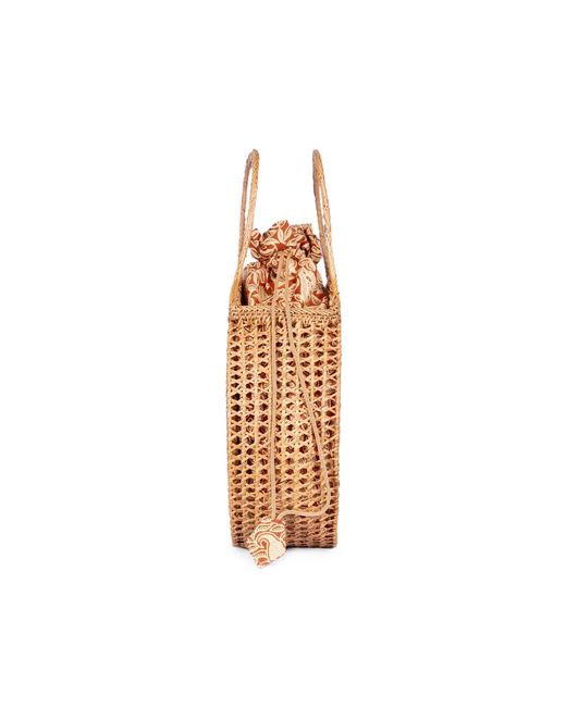 Jelavu Brown Sydney Raffia Satchel Bag
