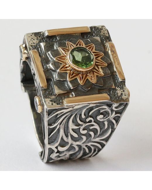 The Jewellery Store London Metallic Mystic Evergreen Ring With Tsavorite