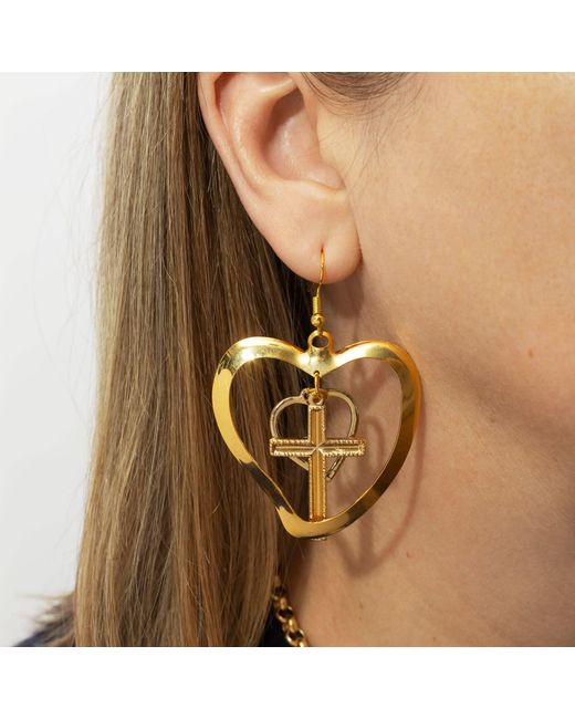 Caramel Vintage Jewellery Metallic Faith And Love Earrings