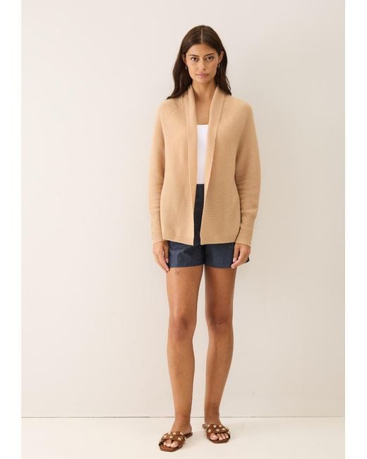 Loop Cashmere Natural Neutrals Relaxed Edge To Edge Cardigan