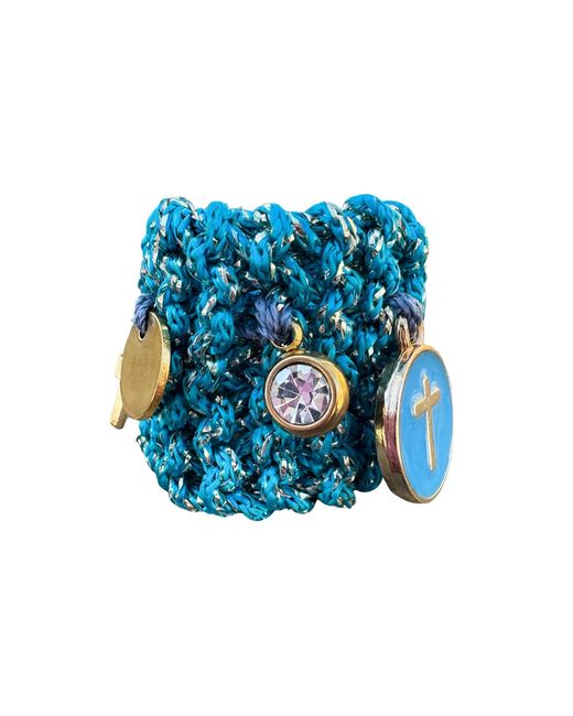 Hilo De Mar Blue And Handkitted Ring