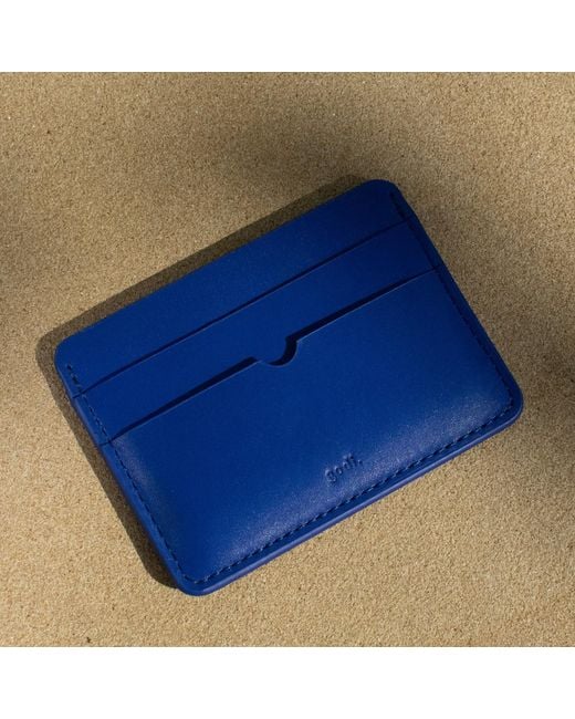 godi. Blue Handmade Leather Card Case