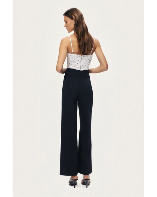 Nocturne Black High-Waist Wide-Leg Pants