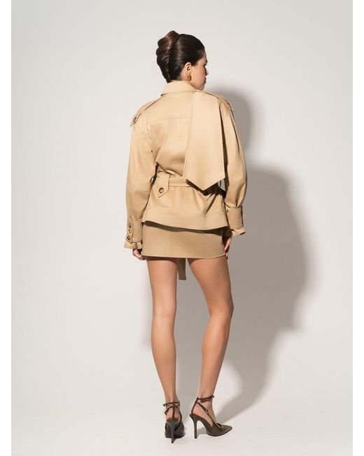 Tia Dorraine Natural Oversized Belted Trench Jacket