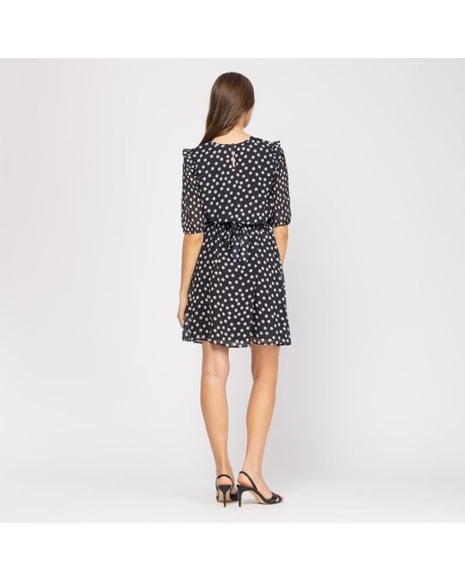 Niza Black Short Round Neck Dress
