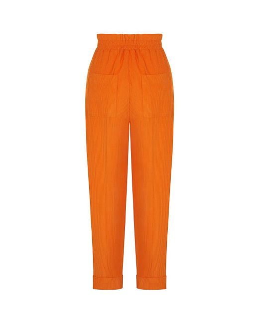 Nocturne Orange Cuffed Corduroy Pants