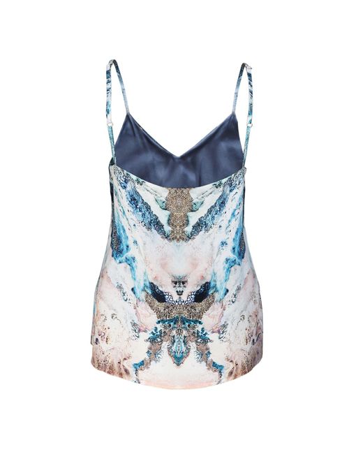 CASSANDRA HONE Blue Silk Camisole