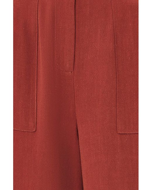 Yumi' Red Linen Mix Trousers