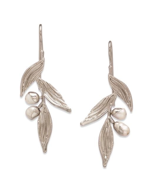 Dhwani Bansal Metallic Haya Earrings With Baroque Pearls