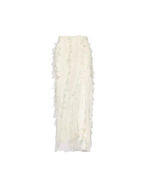 Amy Lynn White Neutrals Calla Ivory Maxi Ruffle Skirt