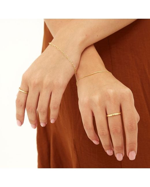 Spero London Metallic Love Heart Sterling Chain Bracelet