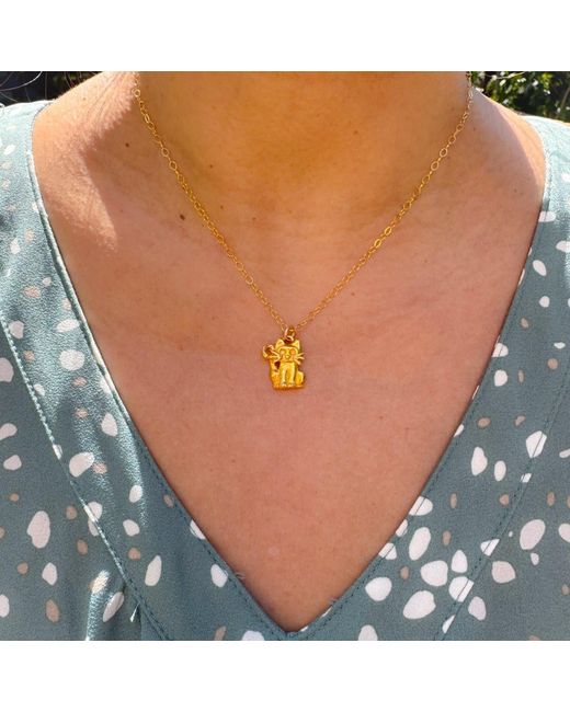 Lexi Jewelry Metallic Whiskers Cat Charm Necklace