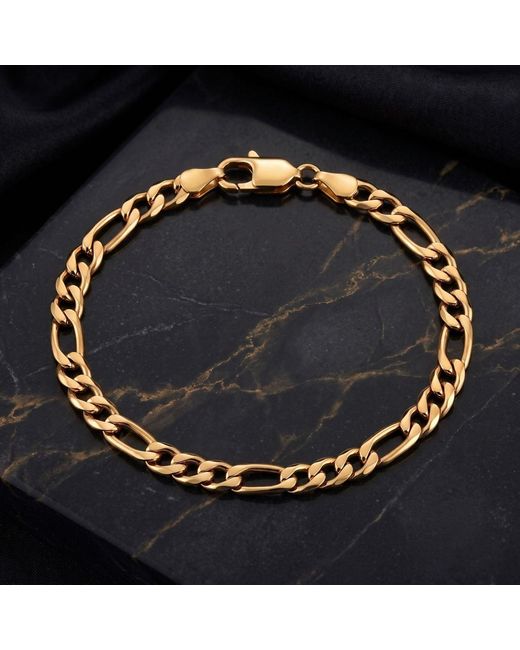 Harfi Metallic Plated Figaro Chain Bracelet For for men