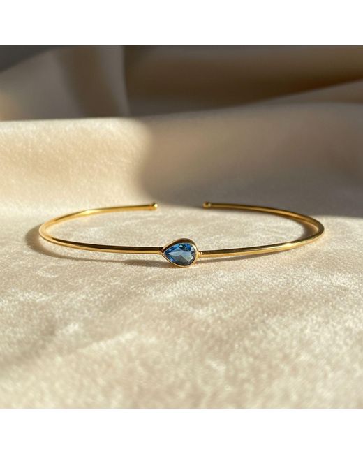Harfi Metallic Topaz December Birthstone Plated Bangle