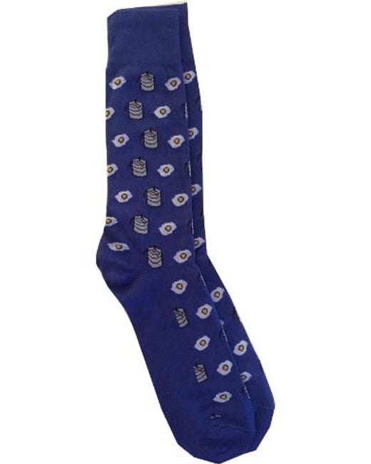Lazyjack Press Blue Kegs & Eggs Socks for men
