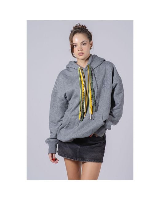 While We're Awake Blue Dark Multi String Hoodie