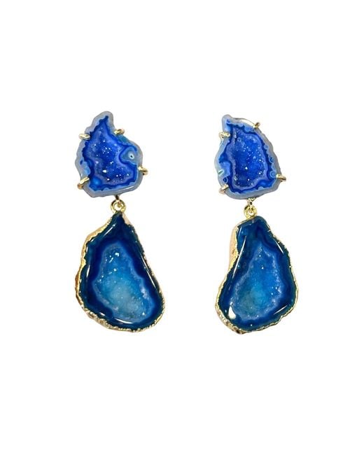Magpie Rose Blue Aqua & Earrings