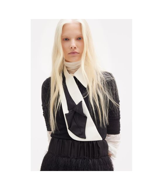 Julia Allert Black Detachable Shirt Collar With Sculptural Tie