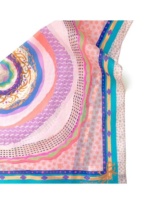 Maraethra Pink Sea Life Cotton Square Scarf