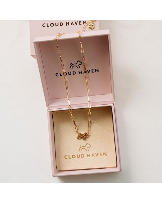 Cloud Haven Metallic Paperclip Chain Logo Necklace