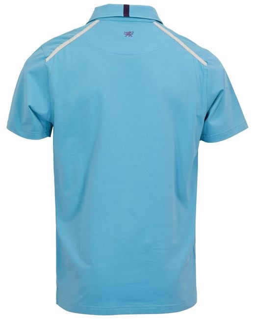 Lords of Harlech Blue Pietro Knit Polo for men