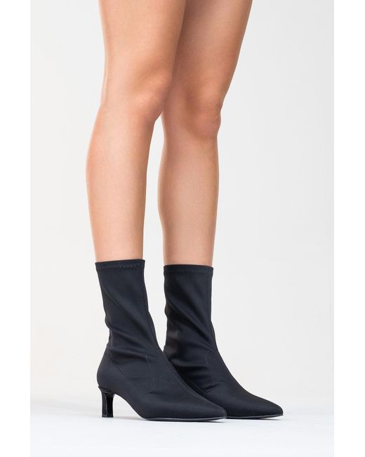 Prologue Shoes Black Lewin Stretch Pointed Toe Stiletto Boot