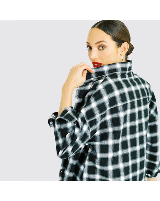 Zenzee Black Boxy Boyfriend Flannel
