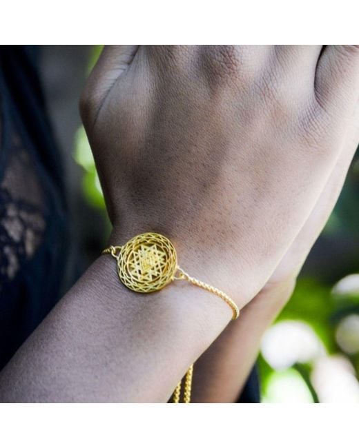 Seven Saints White Sri Yantra Supreme Manifestor Bracelet, Rhodium