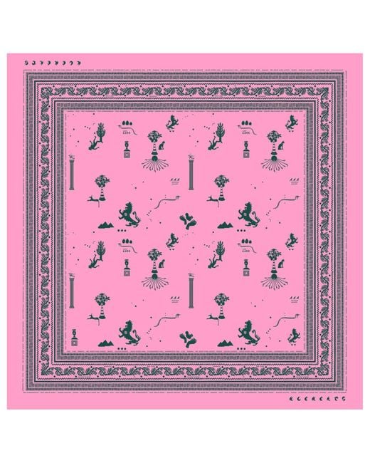 Klements Silk Scarf In Ancient Hearts Pink