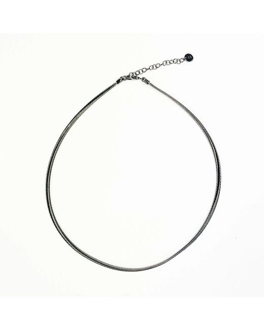 Bellus Domina Metallic Rhodium Plated Sterling Snake Chain Necklace