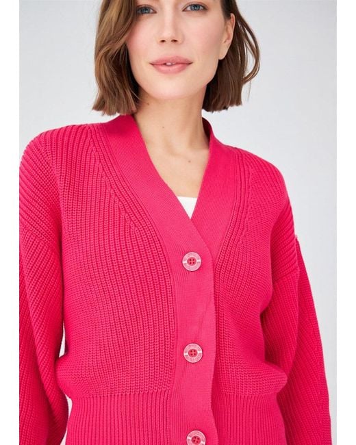 Peraluna Red Olivia V-Neck Cardigan