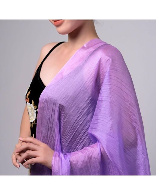 Silk and Bears Purple Silk Scarf – Hand-Dyed Mulberry Silk Evening Shawl, Wedding Guest Wrap
