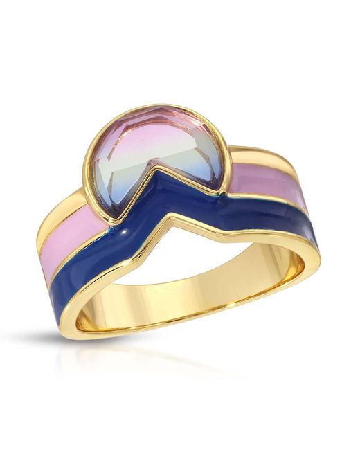 Glamrocks Jewelry Multicolor Tequila Sunrise Enamel Cigar Band