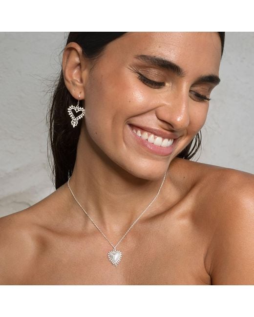Zoe & Morgan Metallic Heart Rays Necklace