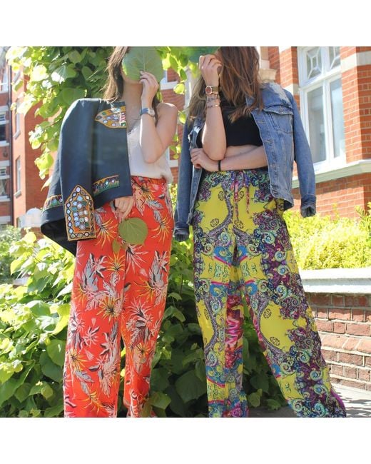 Boutique Kaotique Yellow Funky Flowy Pants