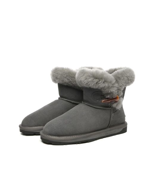 EverAu Australia Gray Robin Horn Toggle Button Mini Boots
