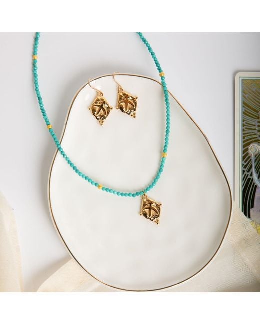 Seven Saints Metallic Sagittarius Gemstone Choker Necklace, Plated