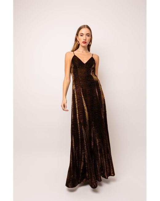 Amy Lynn Natural Talia Tiger Velvet Burnout Maxi Dress
