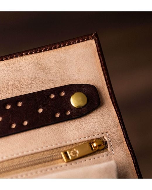Time Resistance Brown Leather Jewelry Case